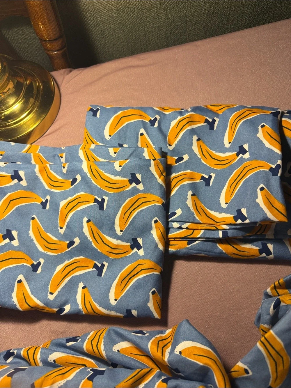 Room Essentials Yellow Banana Print Sheet on Blue